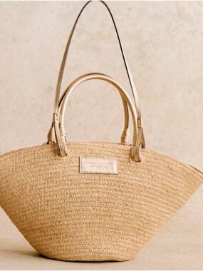 Sezane Justine Basket Natural Woven Tote Bag sold out color!